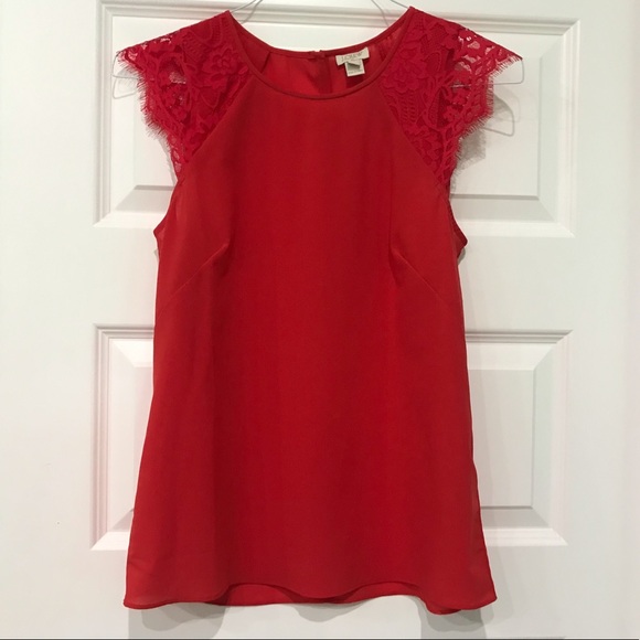 J. Crew Tops - J Crew Sleeveless Blouse With Lace Detail